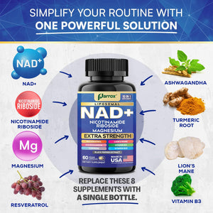 NAD+ Cellular Energy Booster - 10-in-1 Anti-Aging Formula