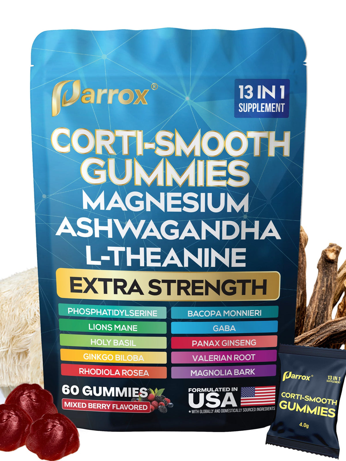 Corti-Smooth Stress Relief Gummies - Ashwagandha + L-Theanine Blend