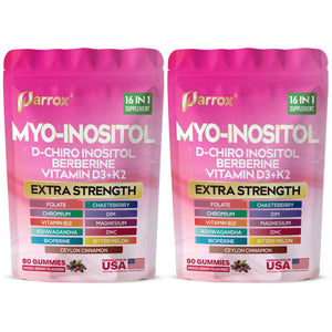 Myo-Inositol & D-Chiro Inositol Gummies 16 in 1 Supplement - Mixed Berry Flavor