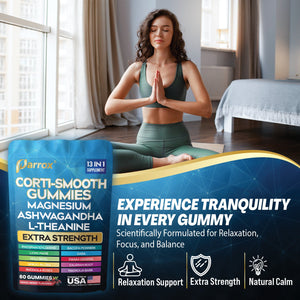 Corti-Smooth Stress Relief Gummies - Ashwagandha + L-Theanine Blend
